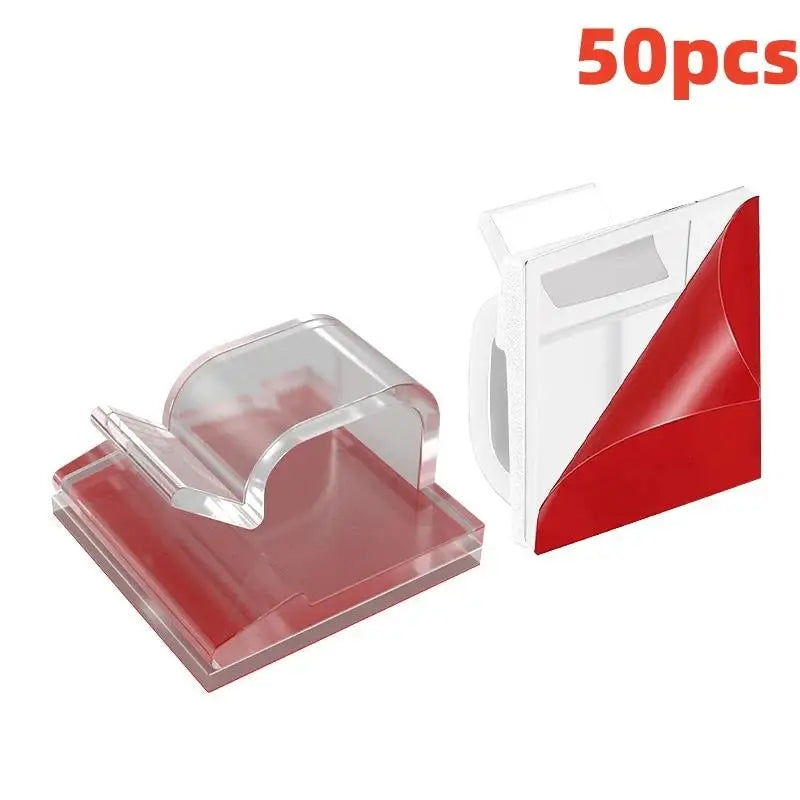 10 20 Self Adhesive Cable Clip Cord Management Wire Holder Desk Clamp