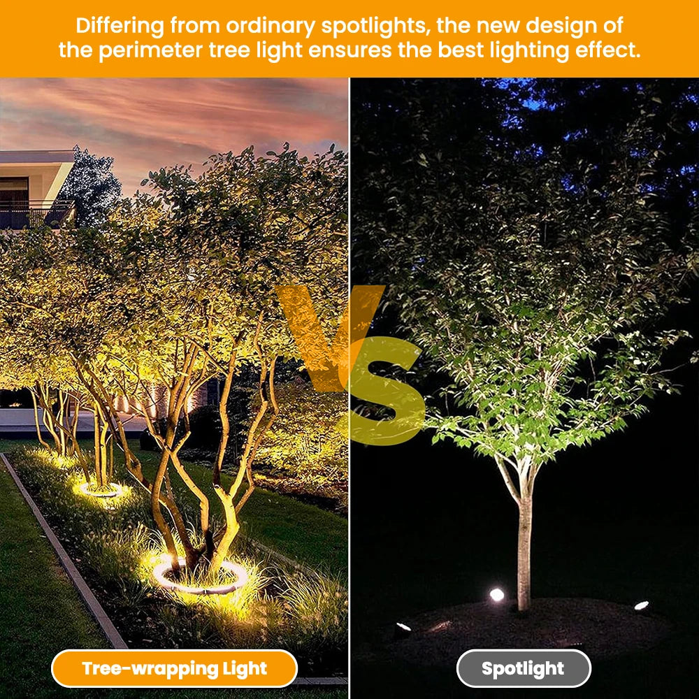 Outdoor Ring Tree Light AC220V LED Landscape Spotlight Warm White Zpaxo