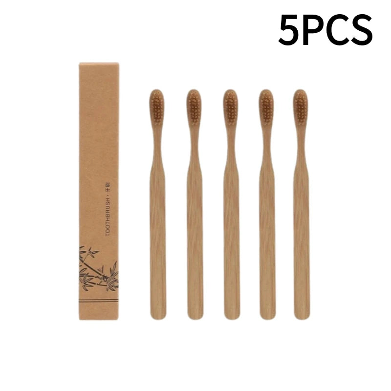 1-10PCS Disposable Toothbrush Soft Bristles Toothbrush Single Wrapped Bamboo Toothbrush Travel Deep Cleaning Oral Care Brush Zpaxo 5PCS
