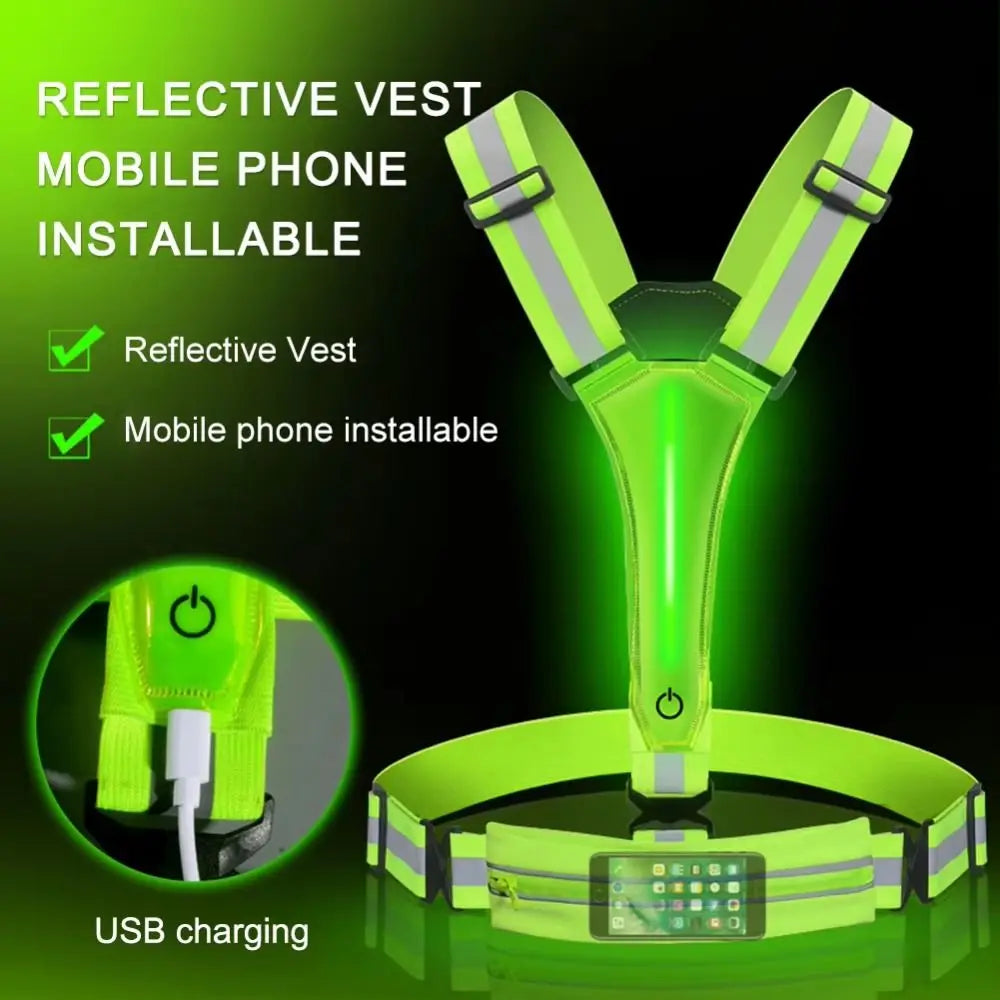 Signal Light Reflective Vest Durable Breathable Cycling Elastic Zpaxo