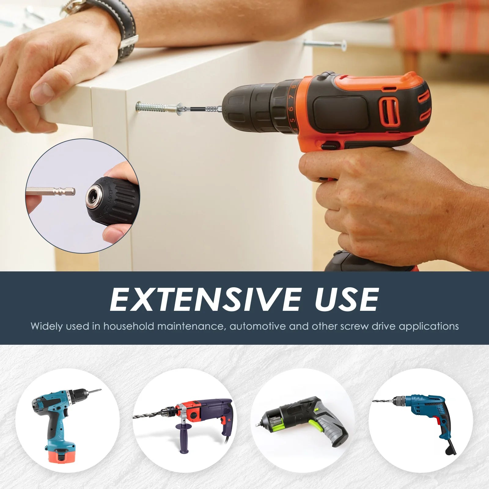 24/6PCS K5 Magnetic Screwdriver Bits Anti-Slip Impact-Resistant Threaded Bits Set Carbon Steel Phillips Screwdriver Hex Shank Zpaxo
