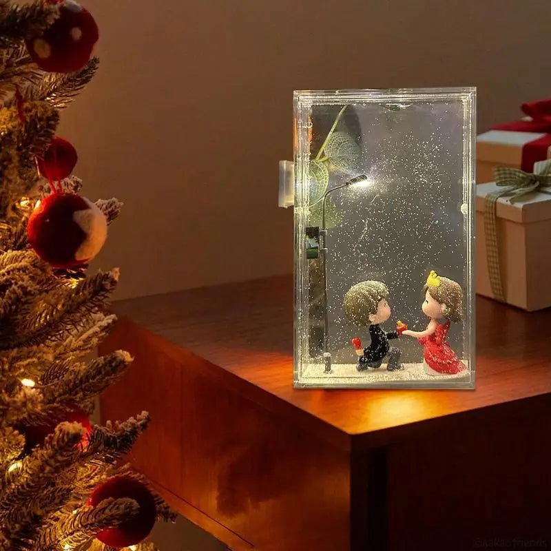 Snow Scenery Street Lamp Snowflake Lamp, DIY Snowy Night Flowing Night Light, DIY Material Pack Snow Scenery Xmas Decor Zpaxo