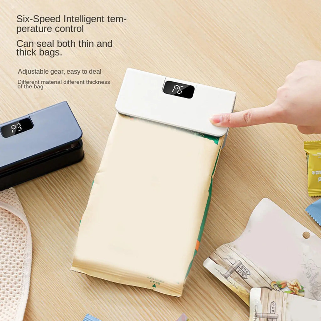 Mini Sealer Rechargeable Adjustable Speed LED Display Heat Seal