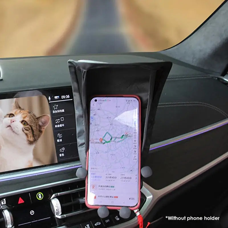 Car Mobile Phone Sunscreen Foldable Not Hot Stuck Screen Non-reflective Free Of Installation Mobile Navigation Sunshade amabilis Zpaxo