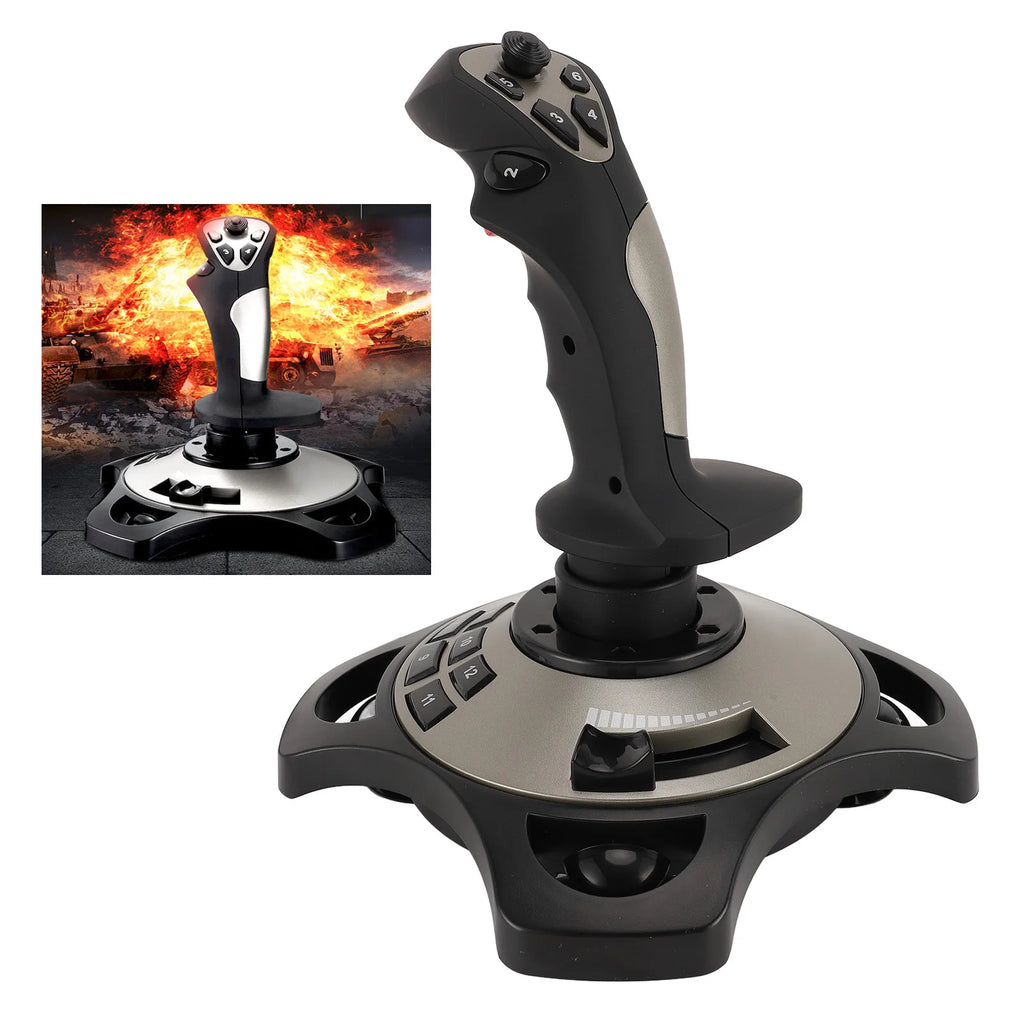 Flight Joystick Vibration Function Ergonomic Grip Professional