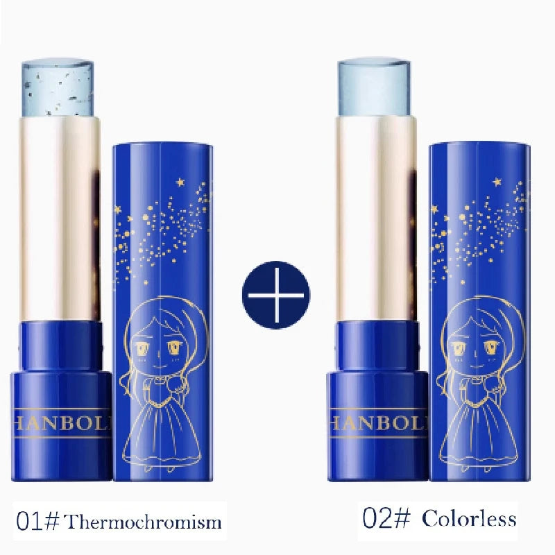 Princess Crystal Temperature Change Moisturizing Lipstick Star Zpaxo 2PCS 01 02