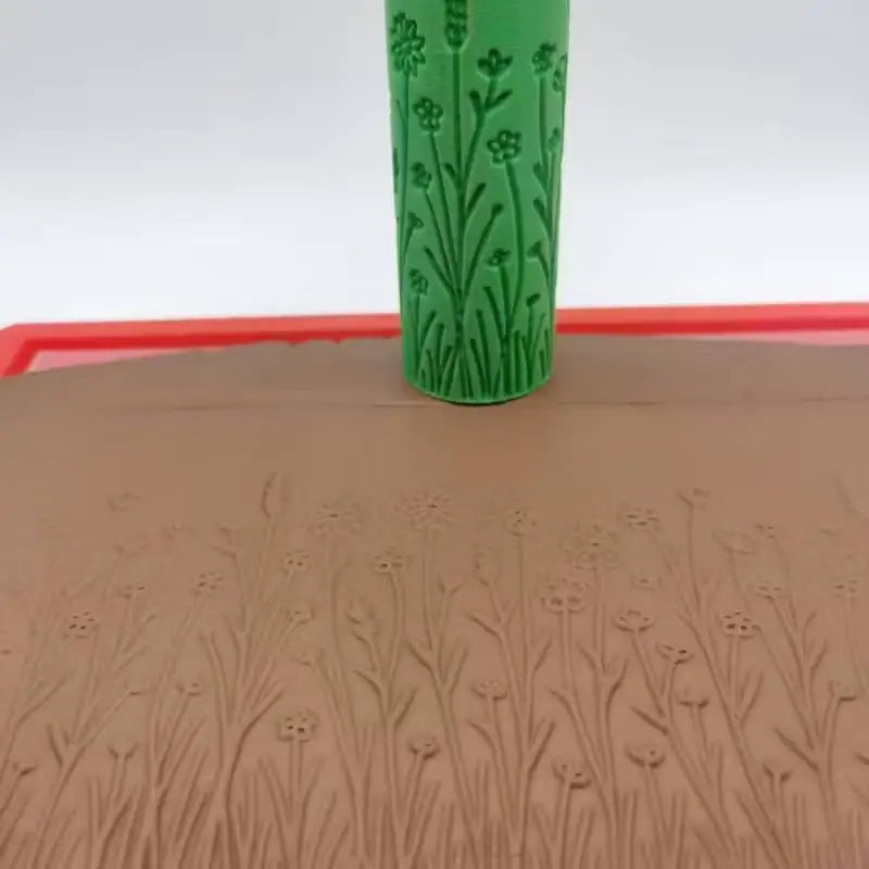 1pcs Seamless Texture Roller for Clay – Sea, Grass & Marine Patterns, No Carve, Plastic, Pottery Tool Zpaxo