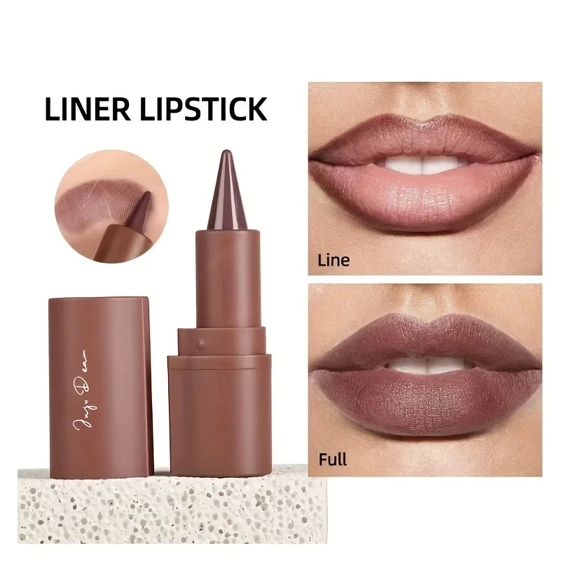 Tapered Gradient Lip Liner Matte Black Brown Velvet Lipstick Zpaxo