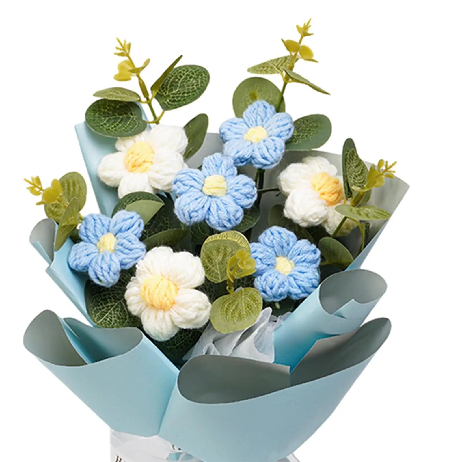 Crochet Flower Bouquet Mother Day Gift Decoration Woven Bouquet for Girl Friend Thanksgiving Festival Wedding Mother's Day Zpaxo