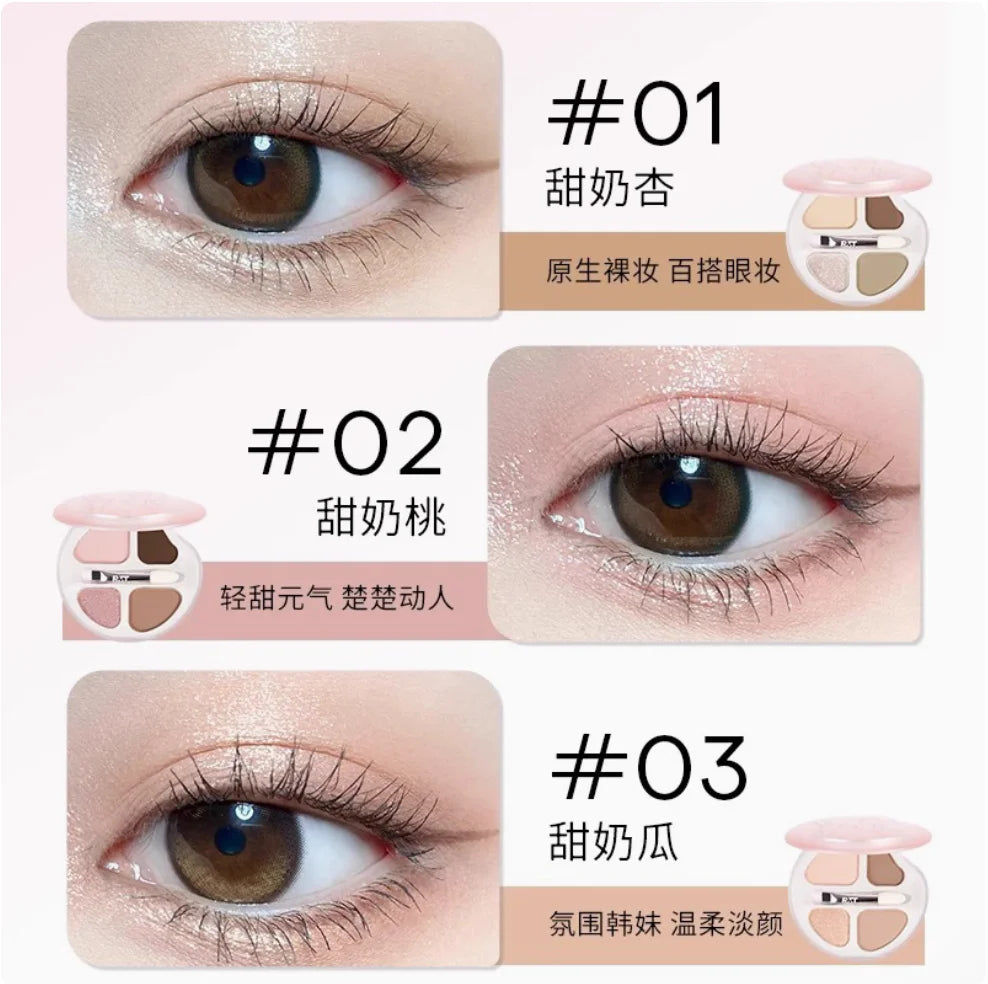 RMT ROMANTIC BEAUTY Eye Shadow Silkworm Palette Four Colors Matte Contouring And Brightening Eyeshadow Palette Zpaxo