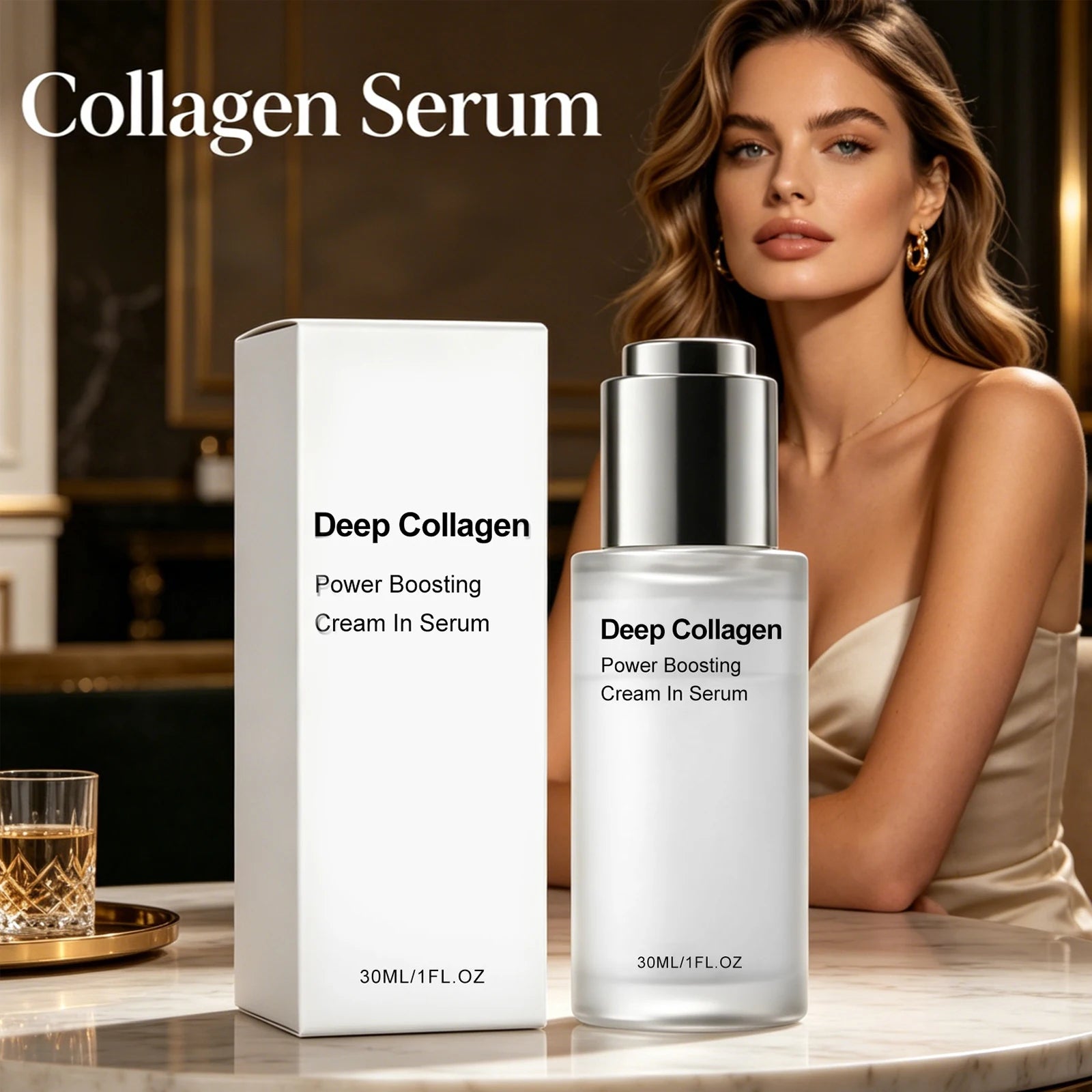 Deep Collagen & Hyaluronic Acid Serum – Anti-Aging Essence Anti-Aging Face Serum Zpaxo