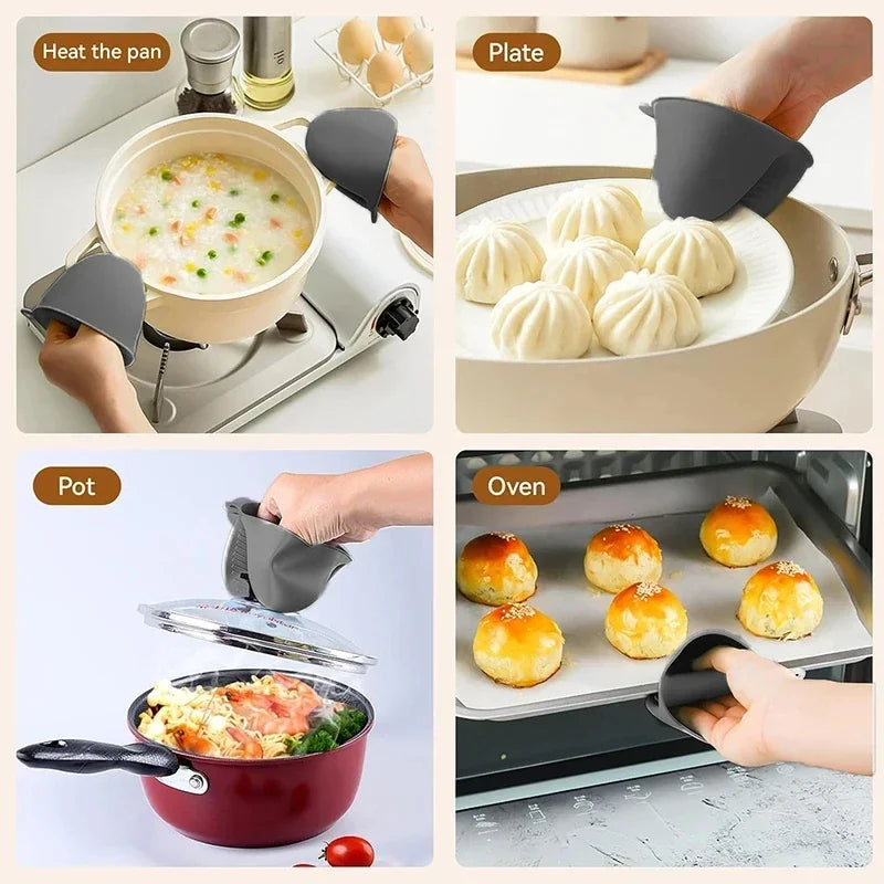 2-Pack Silicone Oven Mitts – Heat-Resistant Non-Slip Pinch Gloves