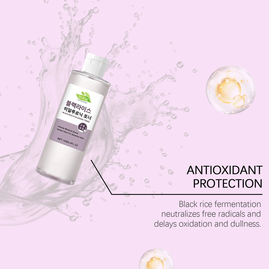 Black Rice Hyaluronic Acid Toner: Daily Deep Hydrating & Gentle Facial Essence Toner for Moisturizing Care Zpaxo
