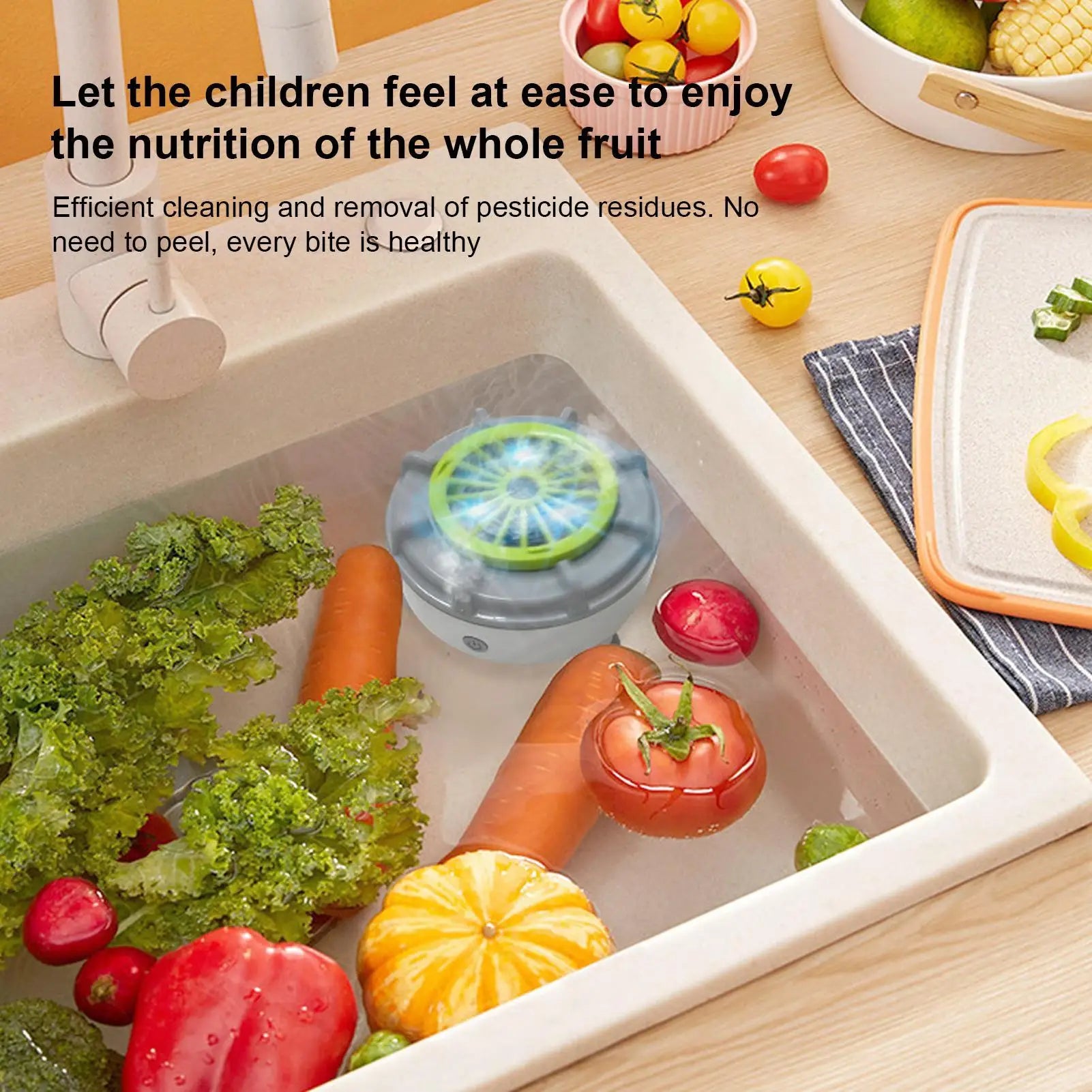 Portable Fruit Vegetable Cleaning Machine Automatic Turbine Purifier