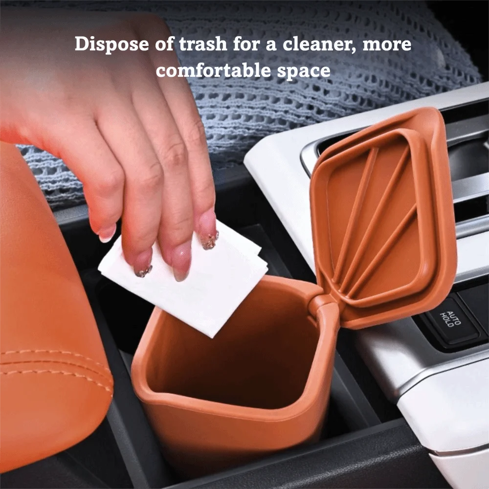 Silicone Material Car Trash Bin Sealed Design Odor-proof Garbage Cup Zpaxo