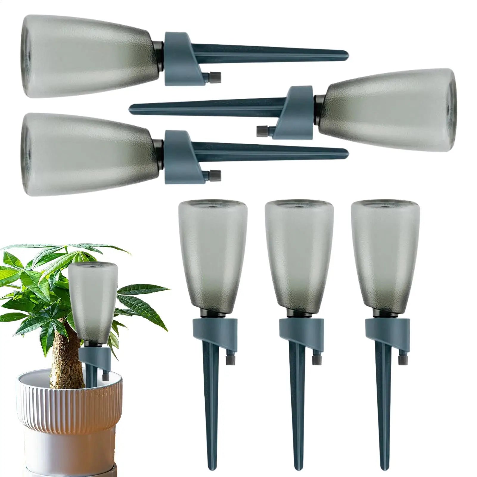 6-Pack Self-Watering Drip Irrigation Spikes | Auto Plant Feeder Drip Irrigation Spikes Zpaxo
