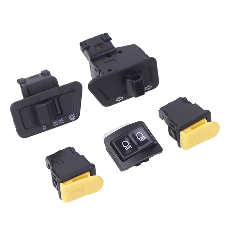 5-Piece Motorcycle Button Switch Set – Horn, Headlight & Turn Signal