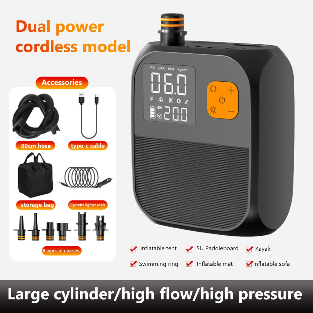 SUP Air Pump Rechargeable Electric Paddle Board 25PSI Portable