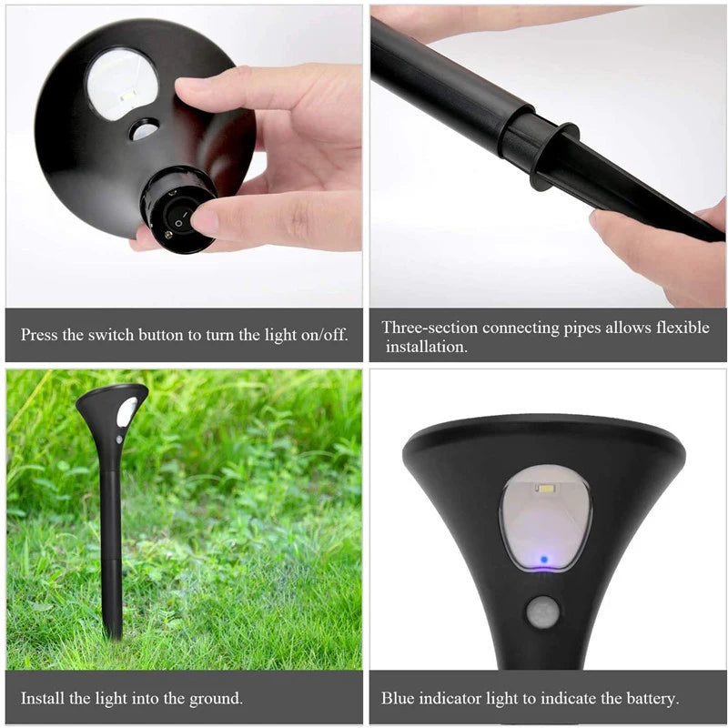 Solar Light Outdoor RGB Waterproof Motion Sensor Ground Lamp Path Zpaxo
