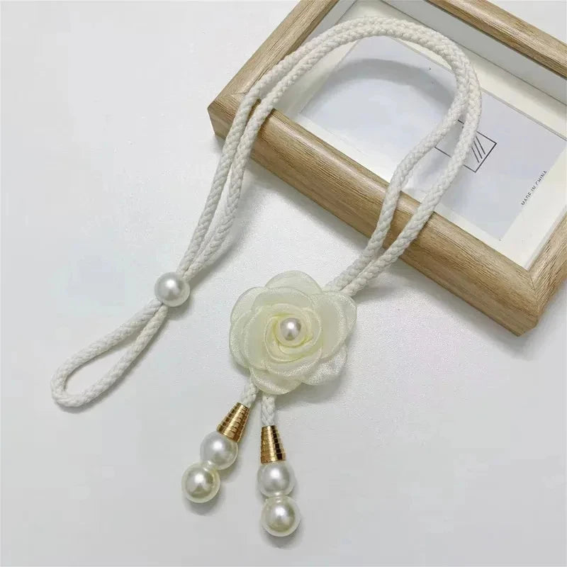 Creative Camellia Curtain Ties Adjustable Transparent Decorative
