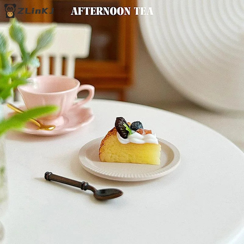 ▶1Pc Doll House Kitchen Furniture Accessories 1/12 Dollhouse Miniature Basque Cake Bread DIY Dessert Mini Food Cream Dessert Zpaxo Default Title