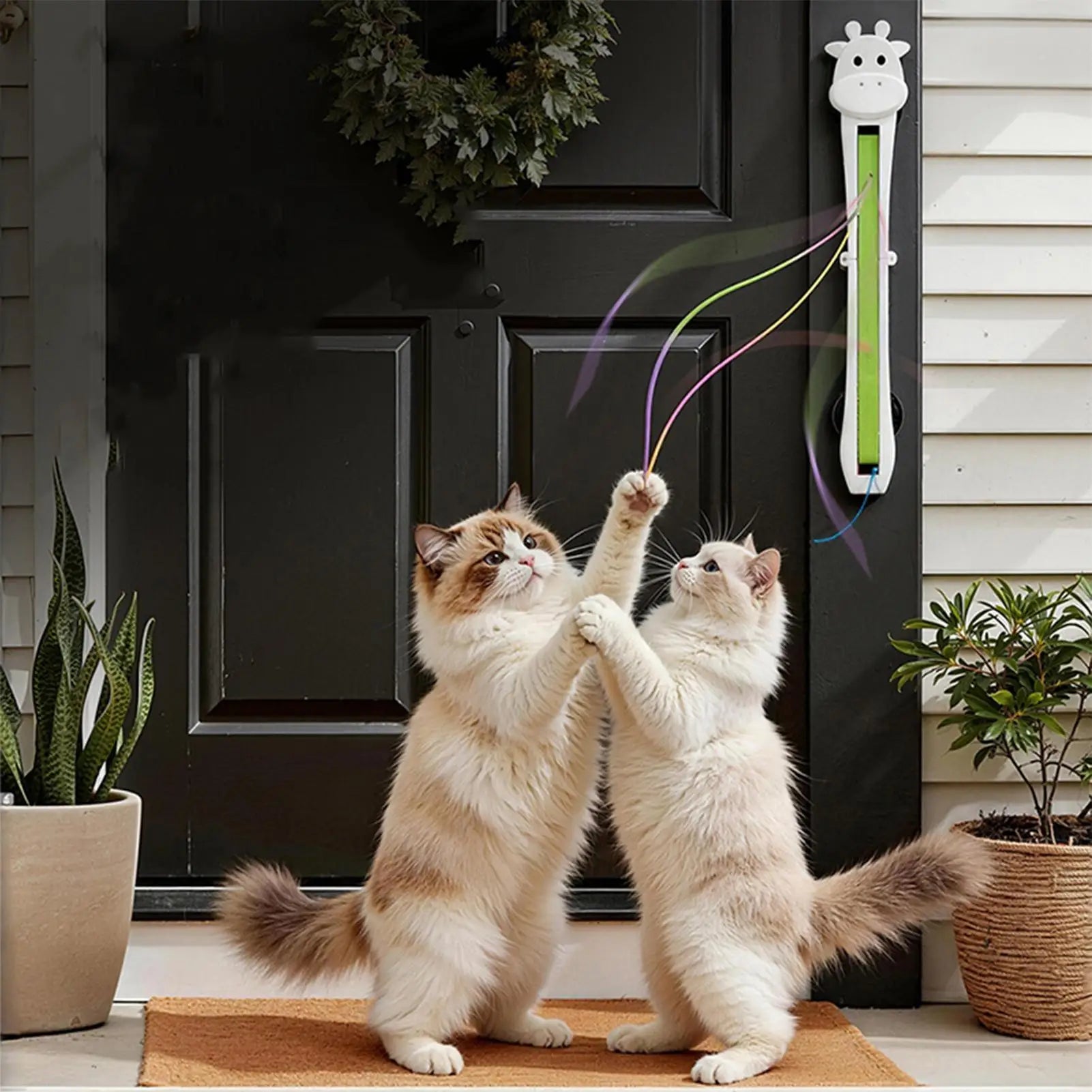 Automatic Cat Teaser Wall Mount Interactive Moving Toy Electric Pet