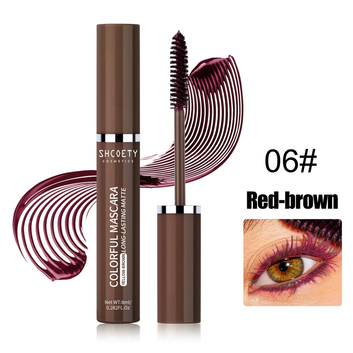 1PC Natural Curly Mascara-Color, Long-lasting, Smudge-proof, Eyelashes Curled and Thick, Suitable for Festivals and Stage Makeup Zpaxo 06