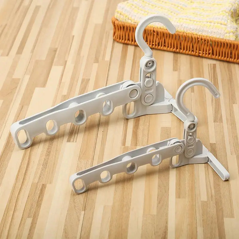 2pcs Foldable 5-Hook Clothes Hanger, Ergonomic & Space-Saving for Travel, Hotel, Dorm, Home Use Zpaxo