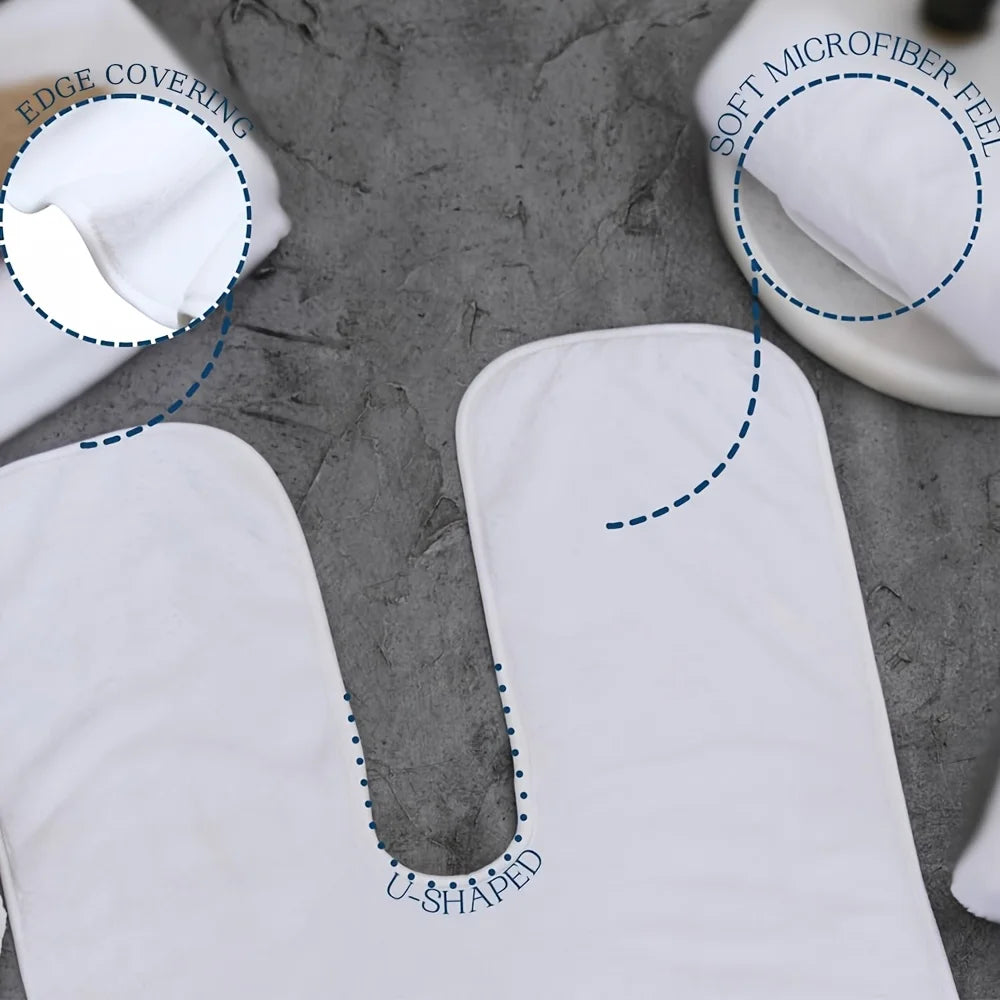 Facial Beauty Towels U-shaped Soft Lightweight Gray White Skincare