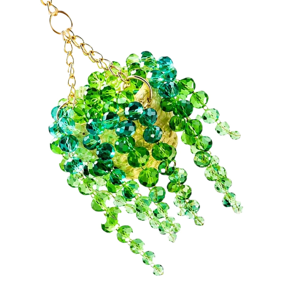 Crystal Hanging Plant Charms Multi-beaded Green Beaded