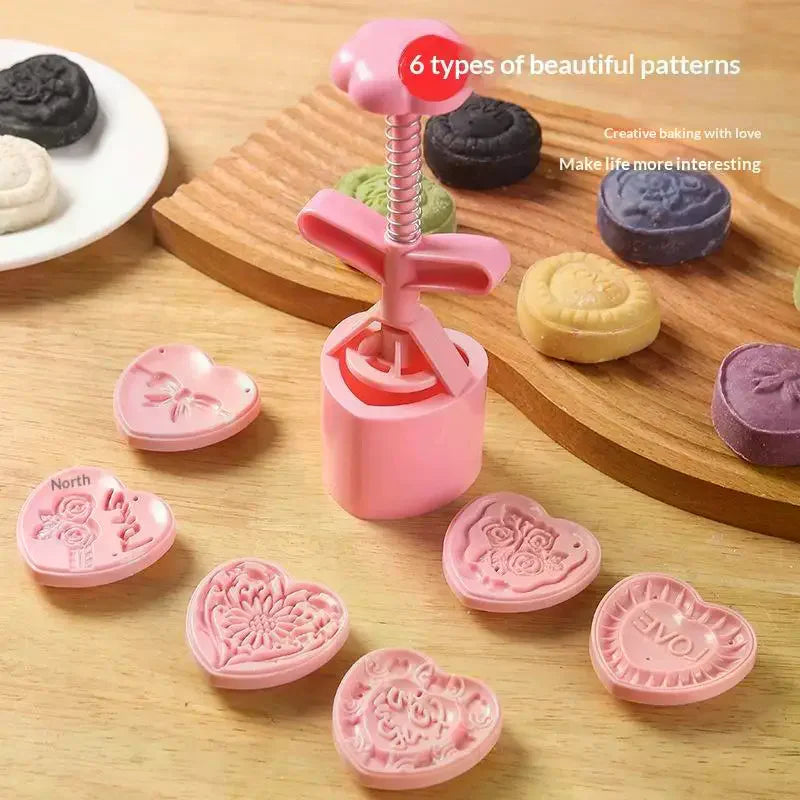 DIY Baking Mold Valentine's Day Cookie Stamp Flower Mooncake Spring Zpaxo