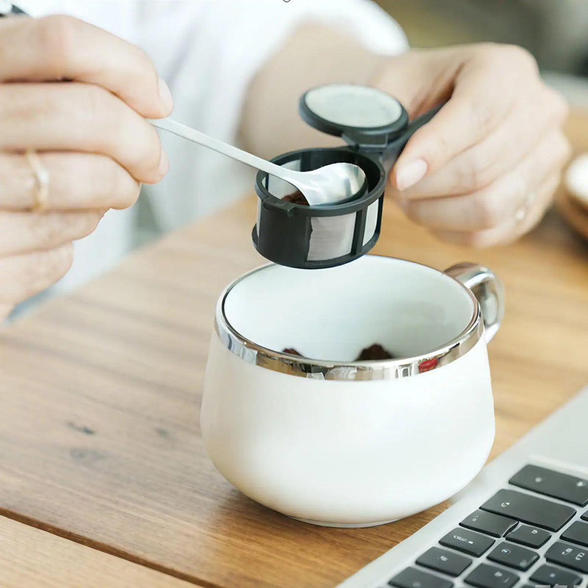 Fine Mesh Tea Strainer Spoon Loose Leaves Long Handle Coffee Filter Zpaxo
