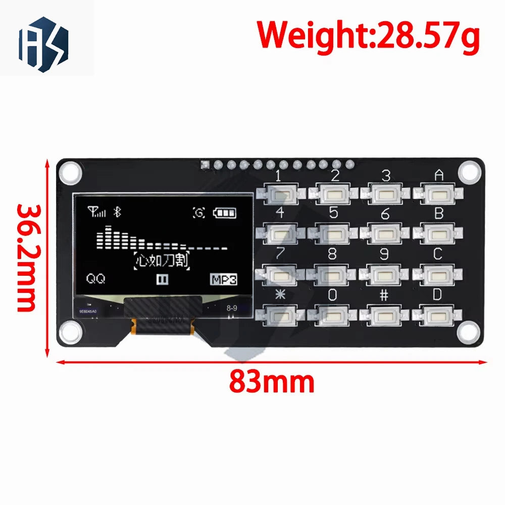 SSD1106/SSD1315 0.96/1.3" OLED Keypad Module – 4x4 16-Key Combo for Arduino DIY Zpaxo