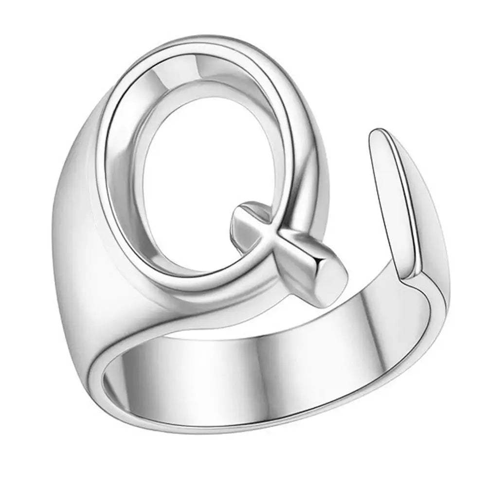 1PC High-end Fashion Hollow A-Z Letter Adjustable Opening Ring Alphabet Party Rings Jewelry Gift For Women Кольца JR21003 Zpaxo Q