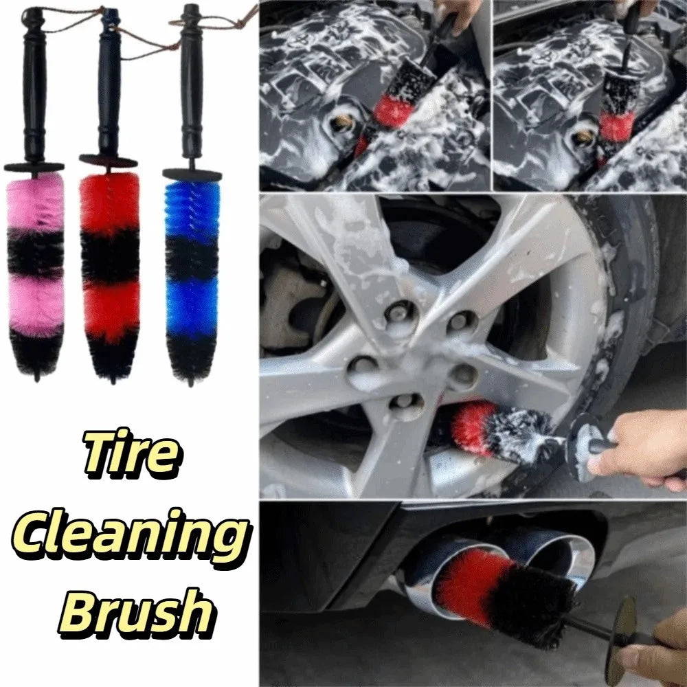 Long Handle Auto Wheel Cleaning Brush Soft Bristles Detailing Design Zpaxo