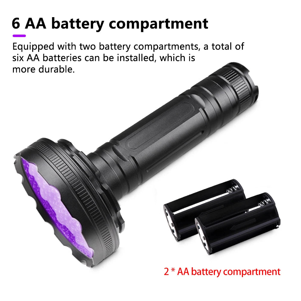 395nm UV Black Light Flashlight – 128 LED Ultraviolet Torch