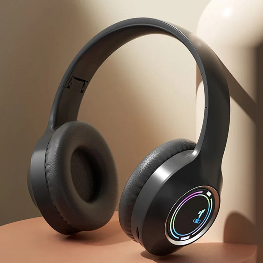 KEBIDUMEI RGB Gaming Headsets Bluetooth 5 3 Headphones Hifi Stereo Zpaxo Black