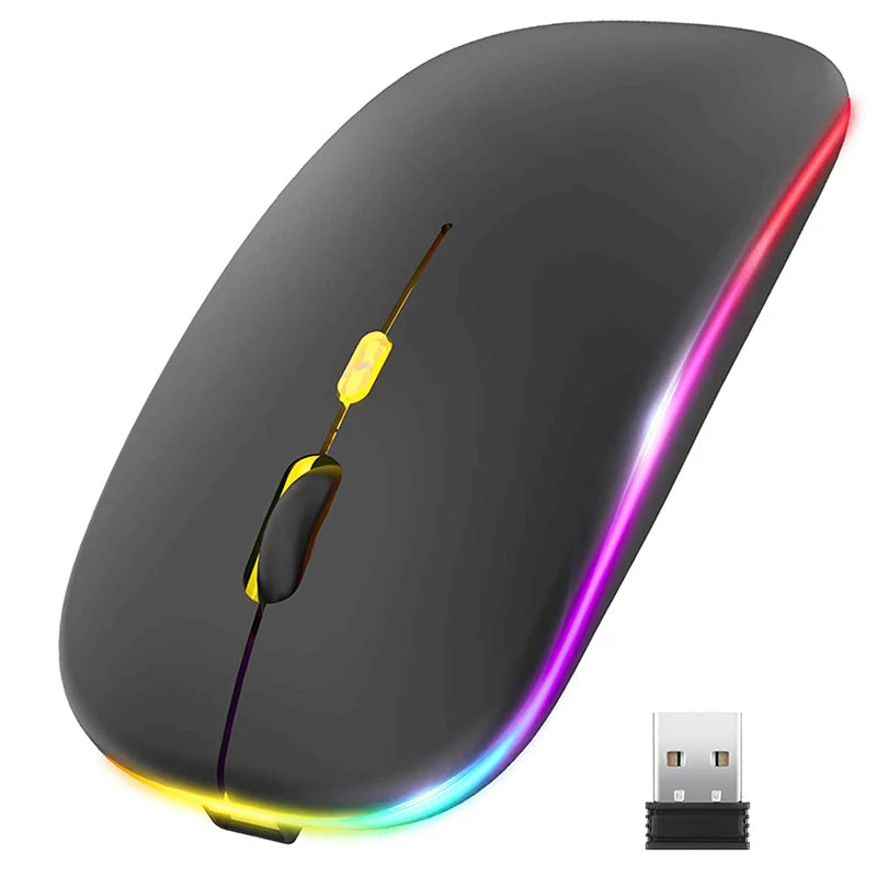 Wireless Mouse Gaming Mouse Backlight RGB Rechargeable Mice Silent Backlit Ergonomic Dual Mode Gaming Mouse For Computer Laptops Zpaxo
