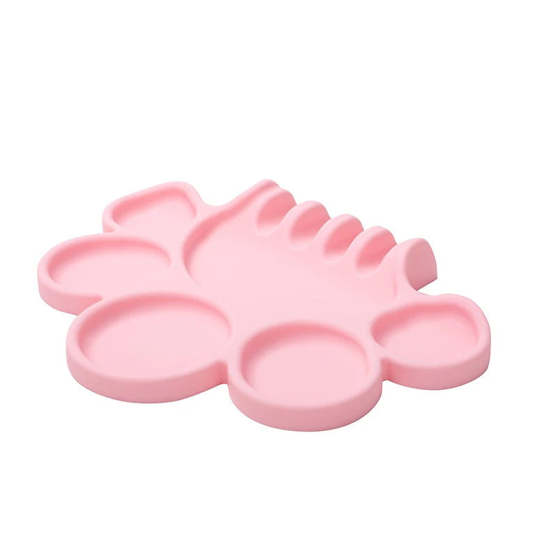 Silicone Paint Palette With Pen Holder Pigment Dispensing Tray Art Student Tools Painting Supplies For Watercolor Oil Propylene Zpaxo Pink