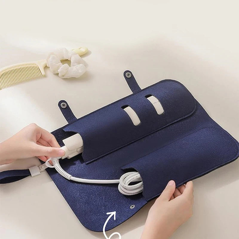 Felt Hair Curling Iron & Flat Iron Travel Storage Bag