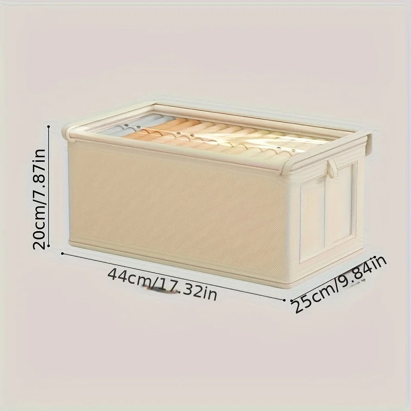 Visible Wardrobe Clothes Storage Organizer Box | Drawer Cabinet Clothes Storage Organizer Zpaxo beige Extra Large