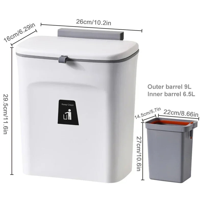 2025 Kitchen Recycle Rubbish Bin Toilet Trash Can Cabinet Door