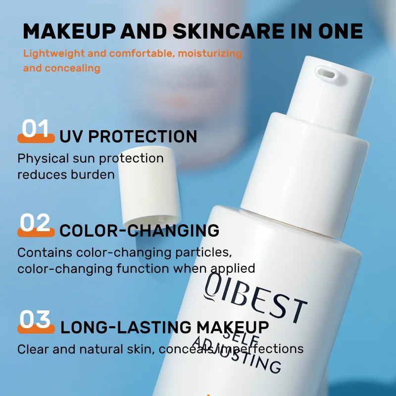 Invisible Fit Liquid Foundation Color-changing Moisturizing Makeup Concealer Waterproof Natural Clear Liquid Foundation Zpaxo