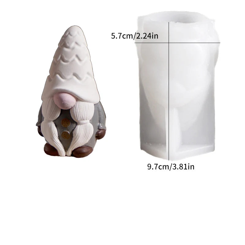 Christmas Gnome Silicone Mold – Santa Figurine & Candle Mold