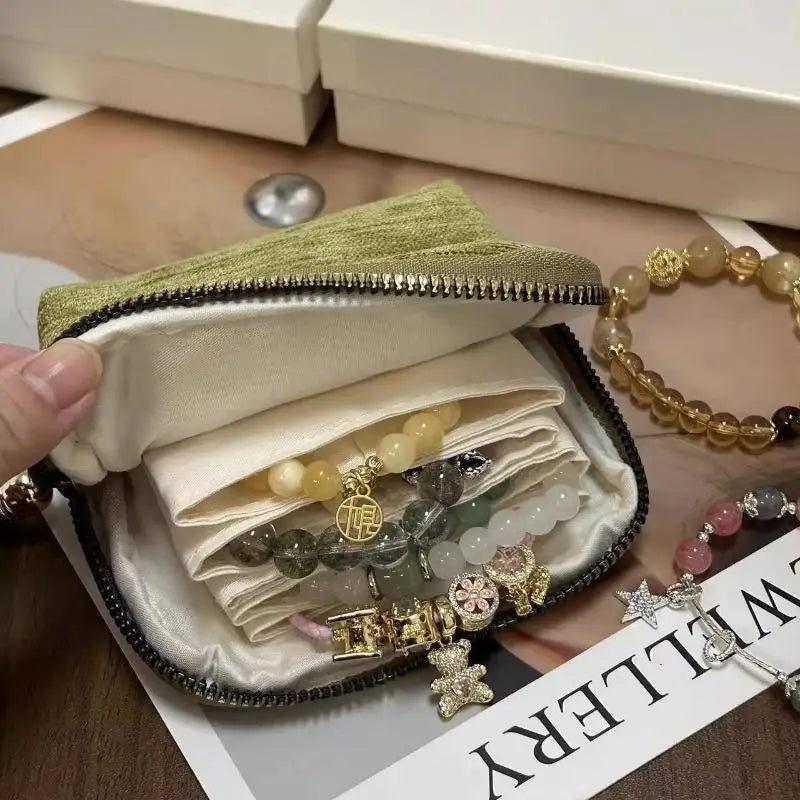 5-Layer Velvet Jewelry Organizer Pouch – Portable Travel Bag