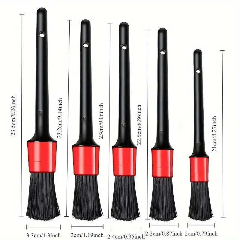 Premium Nylon Car Detailing Brush Kit - Multi-Surface Auto Cleaning Tools for Dashboard, Vents, Wheels Zpaxo