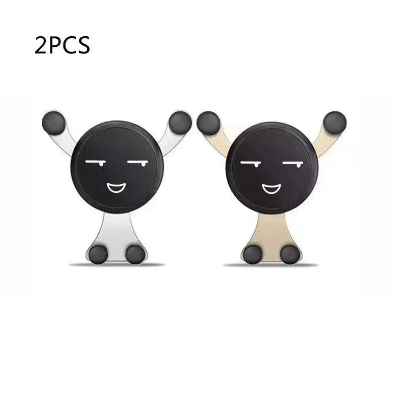 Gravity Smile Face Car Phone Holder – Air Vent Clip Mount