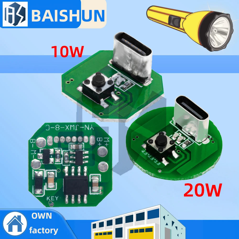1S 3V 20W LED 10W-20W 3 2v-4 2v Type-c Three-speed Driver Board Zpaxo