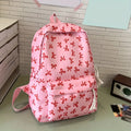 Trendy Cute Bow Print Backpack School Laptop Protection Adjustable