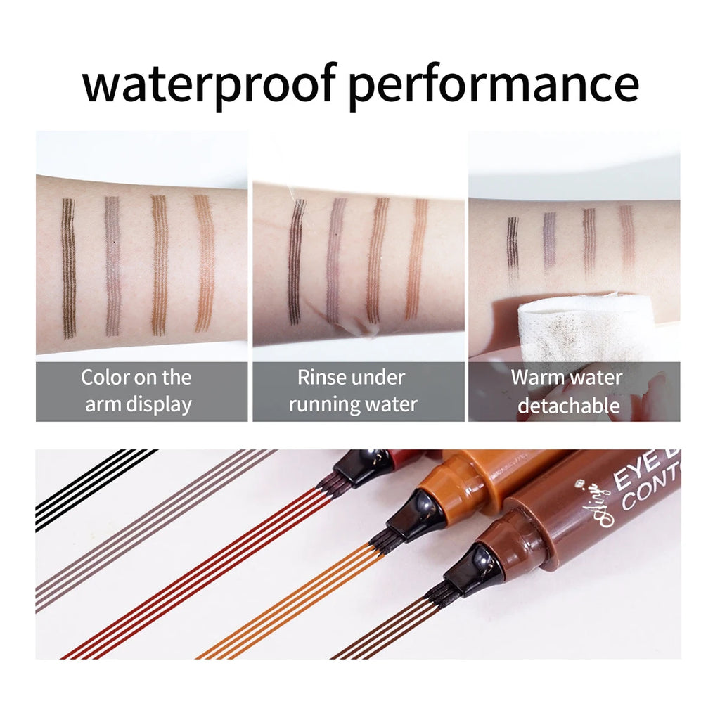 4 fork microblading eyebrow pencil waterproof eyebrow pencil natural long-lasting eyebrow makeup five colors Zpaxo